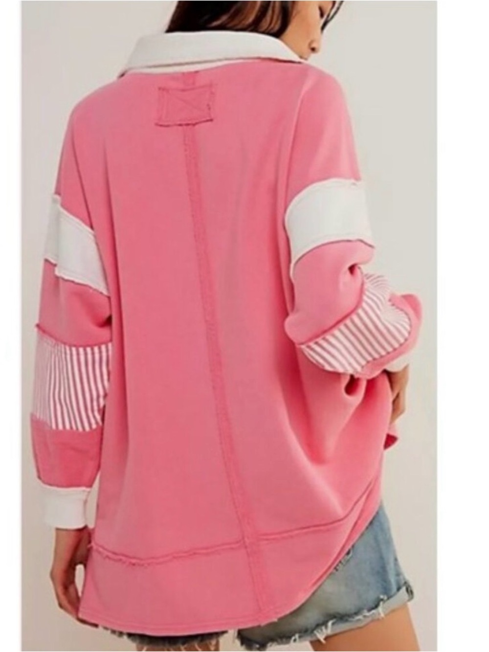 Free People Clean Prep Polo Sweater Sweatshirt
Striped Oversized Size Small - Picture 2 of 6